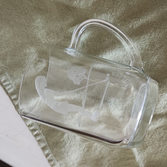 Vintage etched glass golf mug - Picture 3 of 5